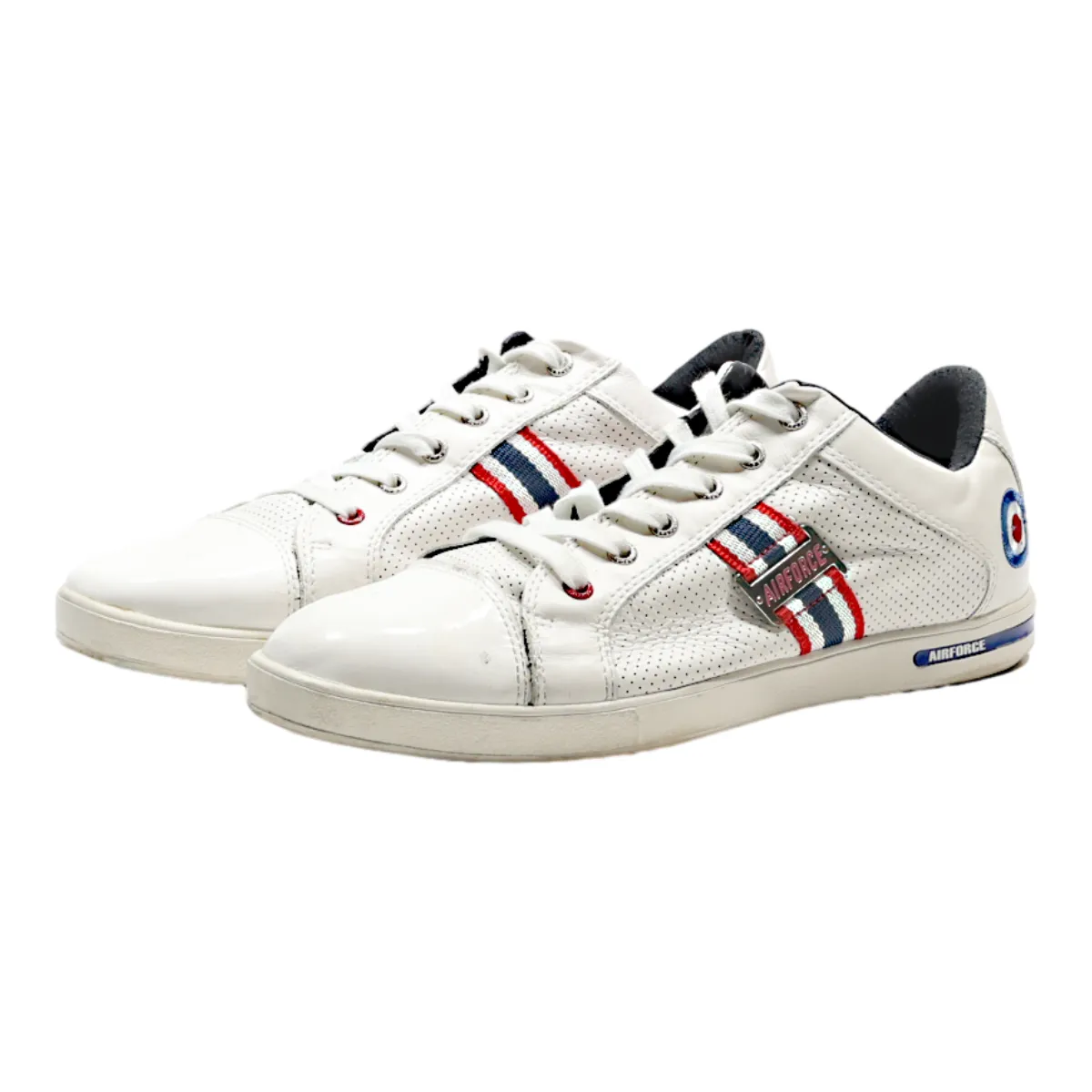AIRFORCE Sneaker Trainers White Leather Mens UK 9.5