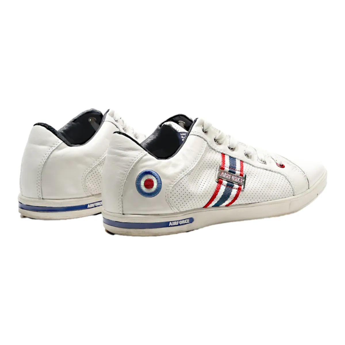 AIRFORCE Sneaker Trainers White Leather Mens UK 9.5
