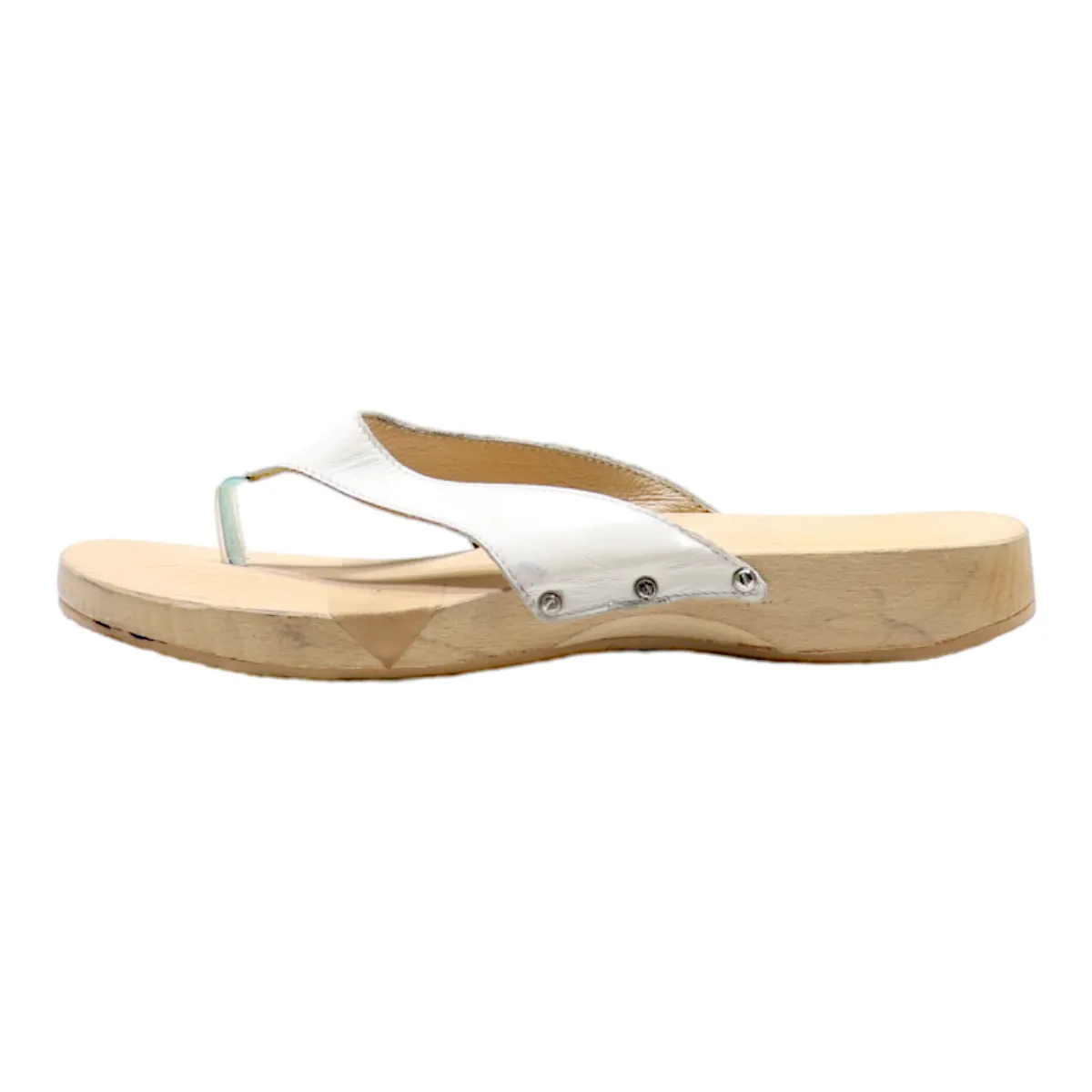 ANDREA CONTI Flip Flop Sandals White Leather Womens UK 6
