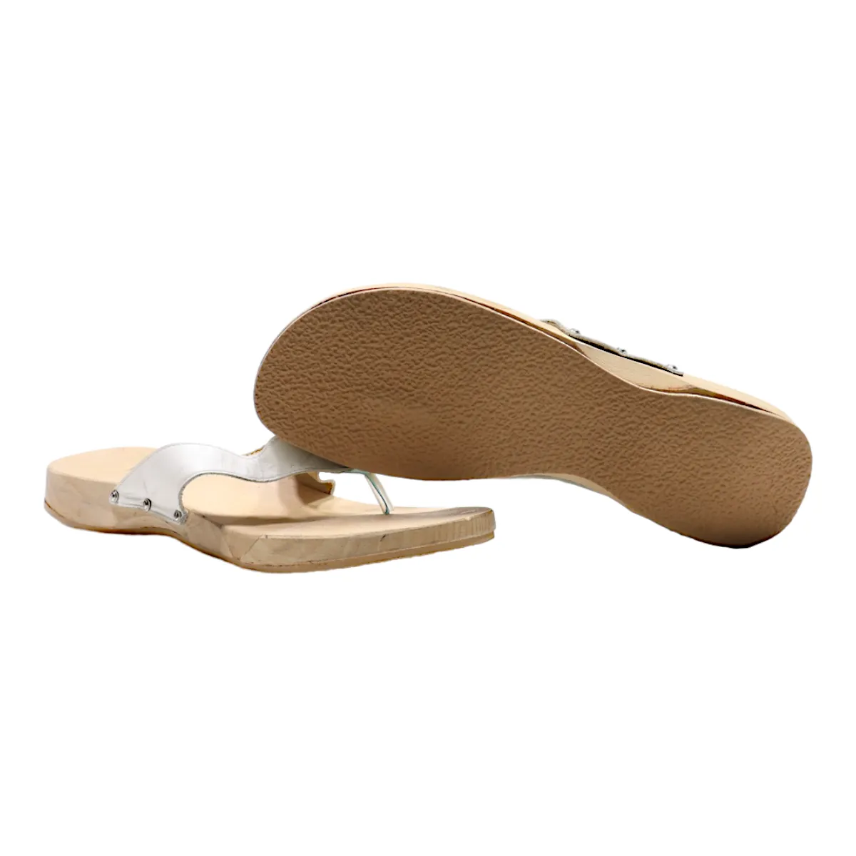 ANDREA CONTI Flip Flop Sandals White Leather Womens UK 6