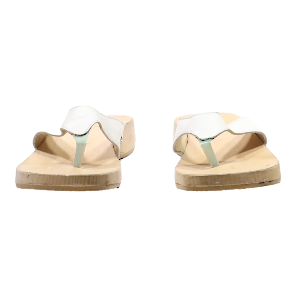 ANDREA CONTI Flip Flop Sandals White Leather Womens UK 6