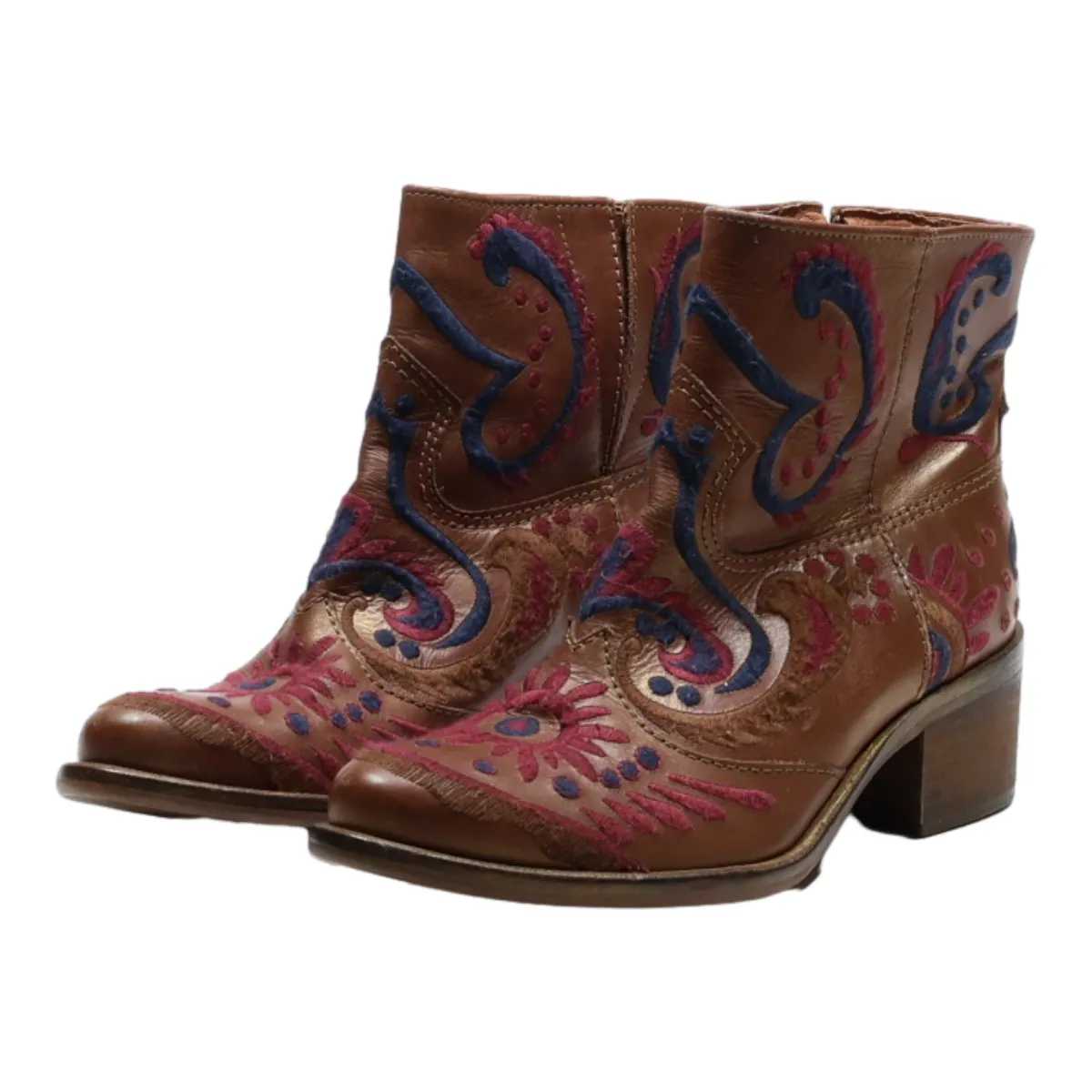 Ankle Boots Brown Leather Womens UK 5
