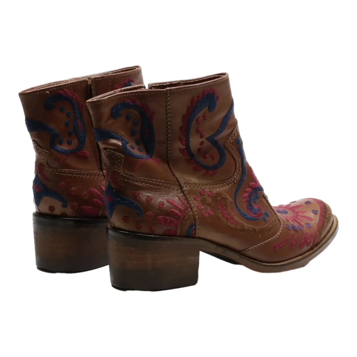 Ankle Boots Brown Leather Womens UK 5