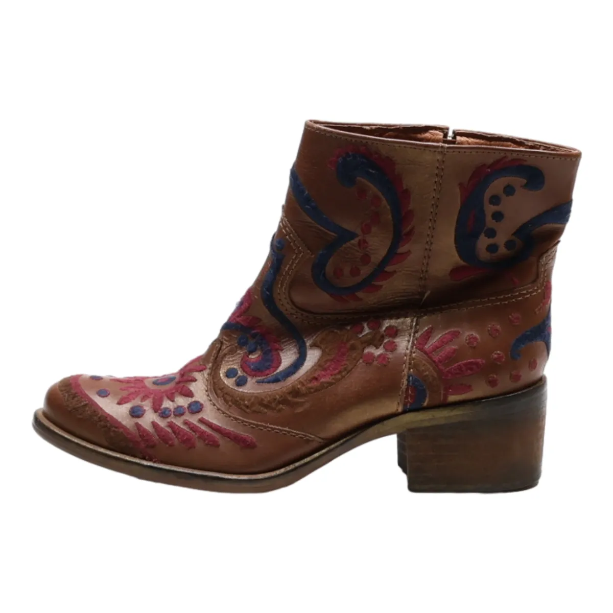 Ankle Boots Brown Leather Womens UK 5