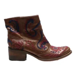 Ankle Boots Brown Leather Womens UK 5