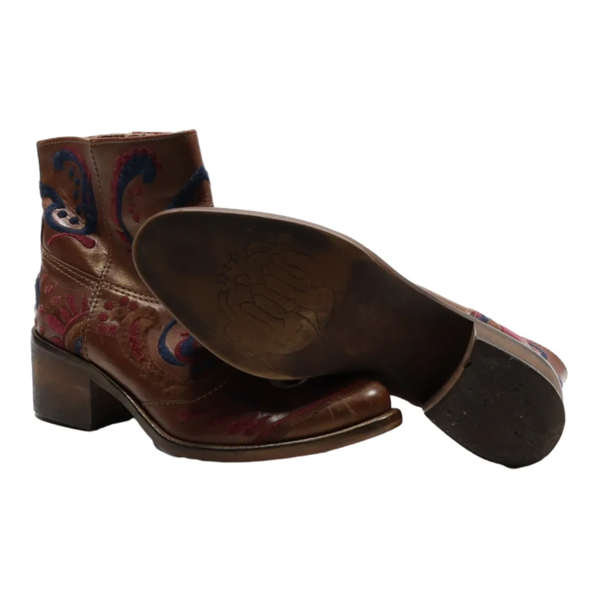Ankle Boots Brown Leather Womens UK 5