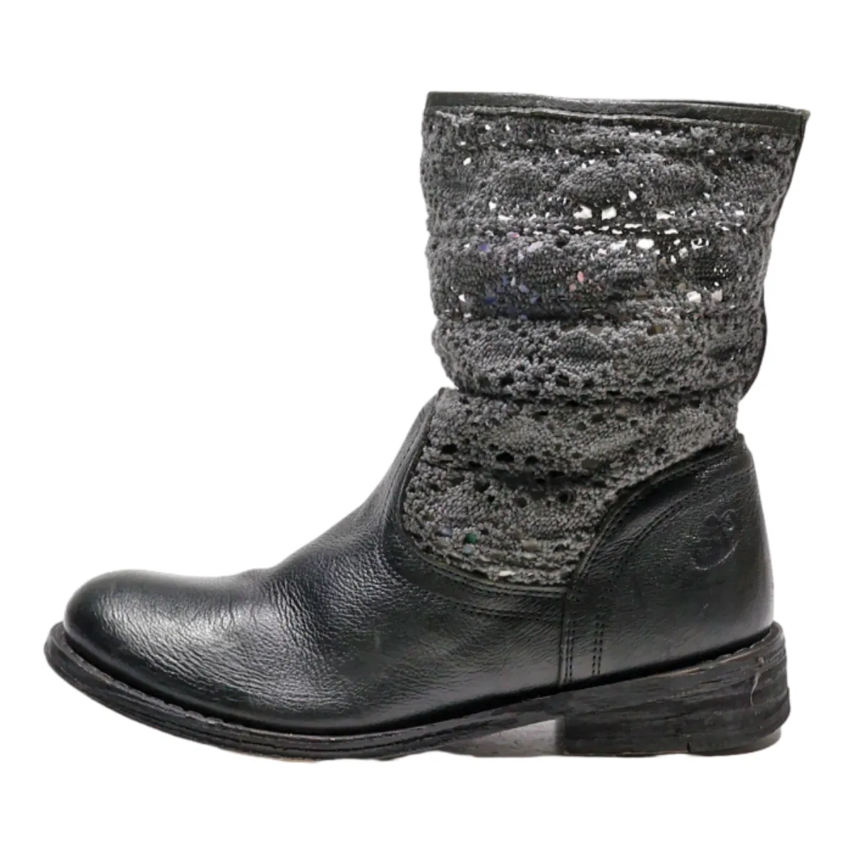 Ankle Boots Grey Leather Womens UK 4
