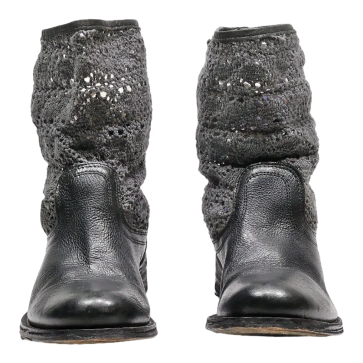 Ankle Boots Grey Leather Womens UK 4