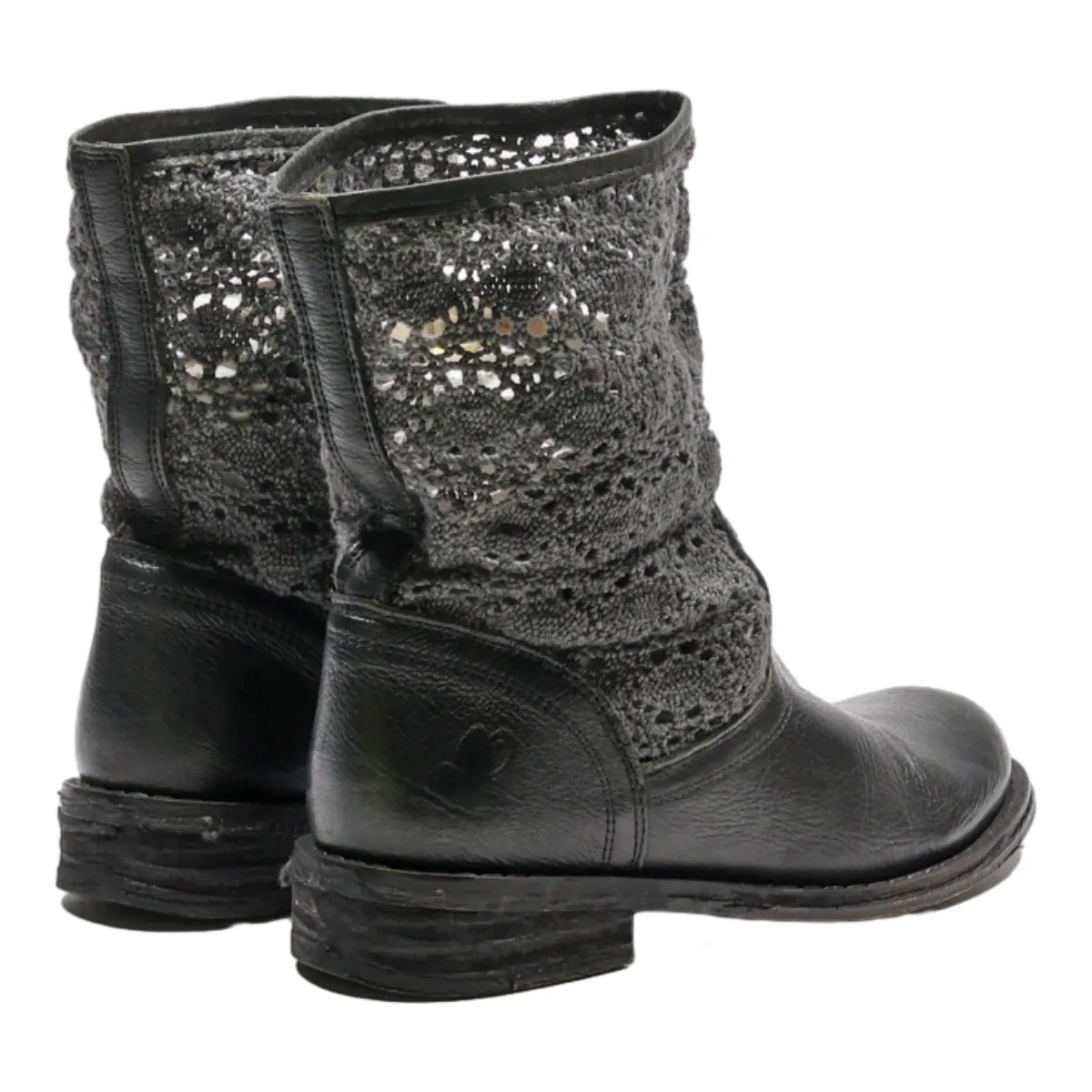 Ankle Boots Grey Leather Womens UK 4