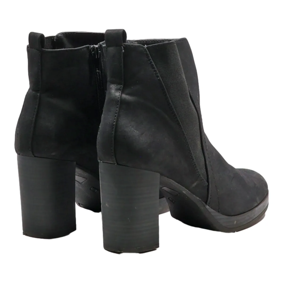 ANNA FIELD Heeled Ankle Boots Black Synthetic Womens UK 8