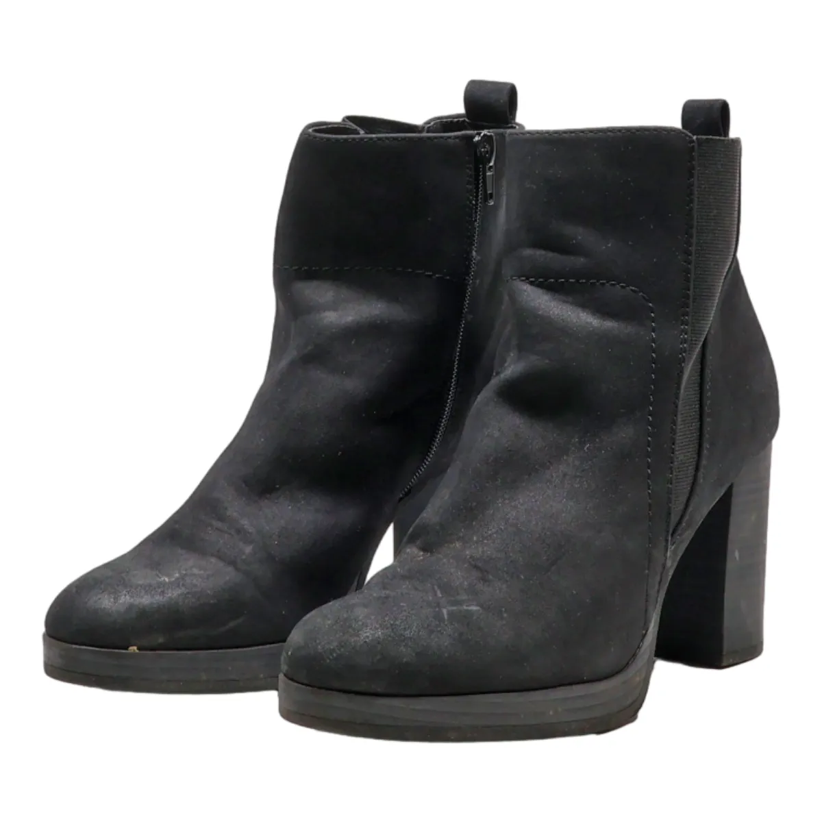 ANNA FIELD Heeled Ankle Boots Black Synthetic Womens UK 8