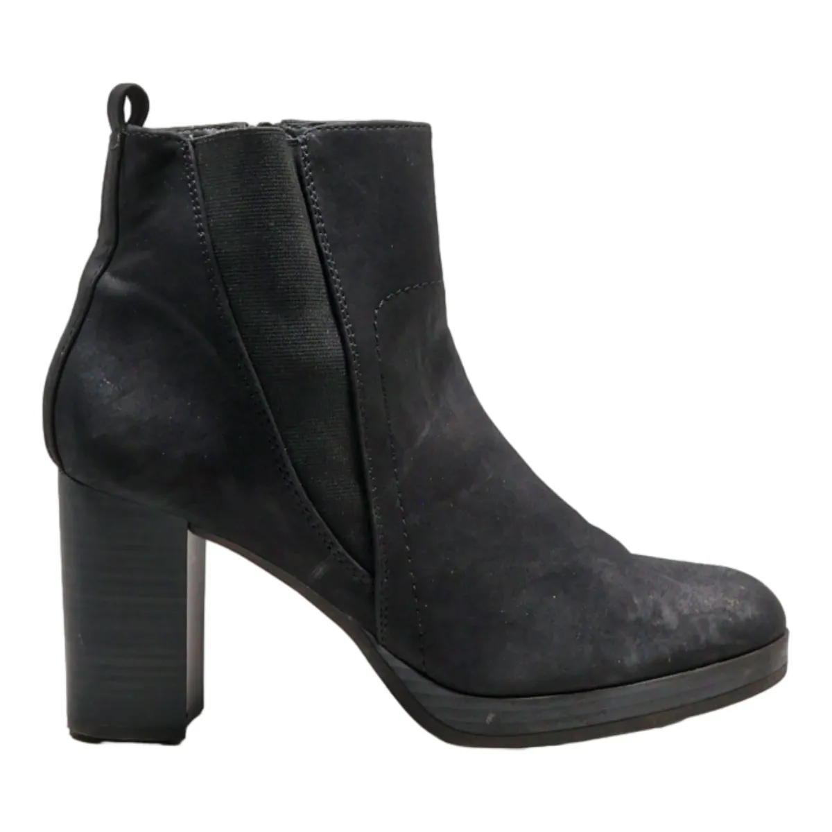 ANNA FIELD Heeled Ankle Boots Black Synthetic Womens UK 8