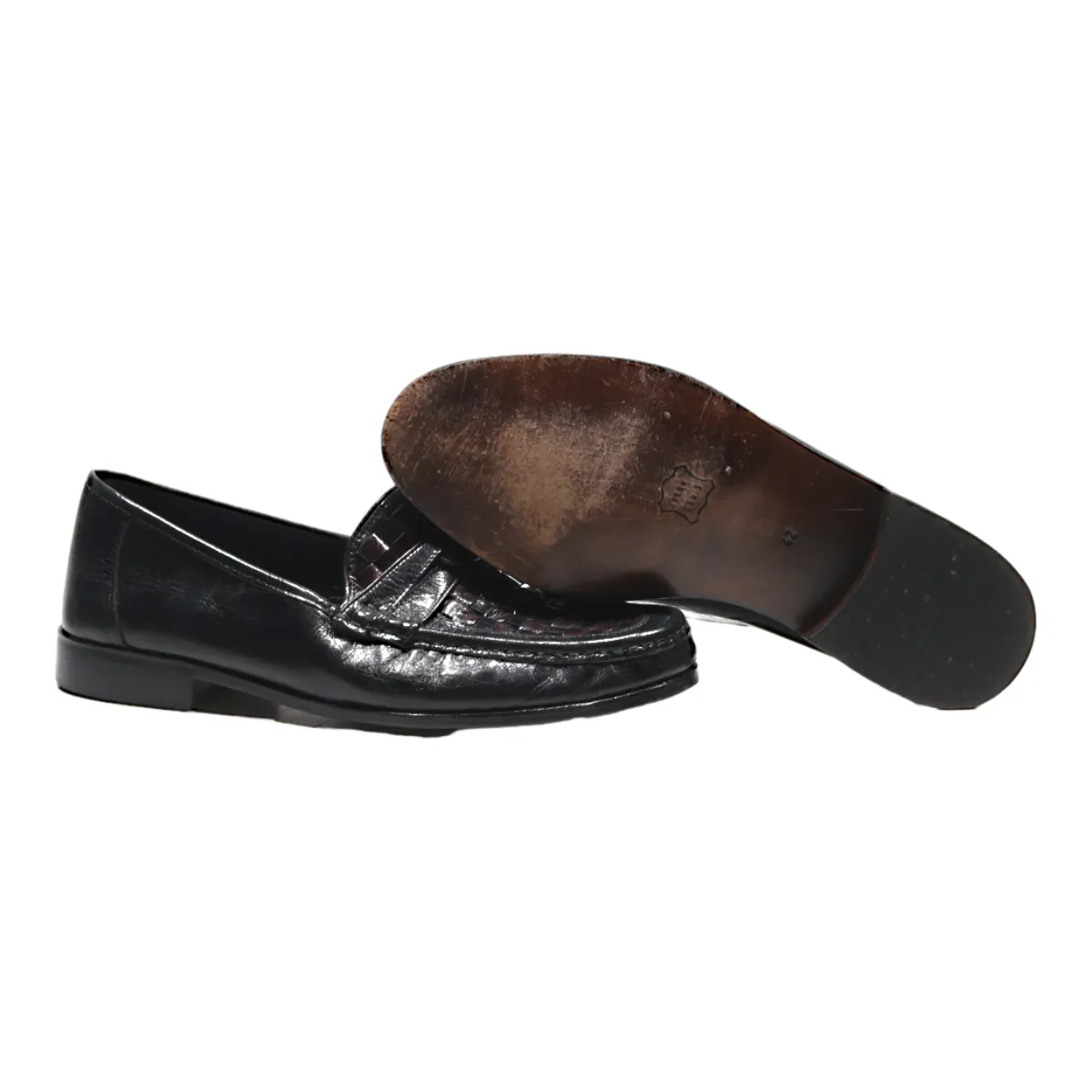 ANTONIO BARBIERI Loafer Shoes Black Leather Womens UK 9
