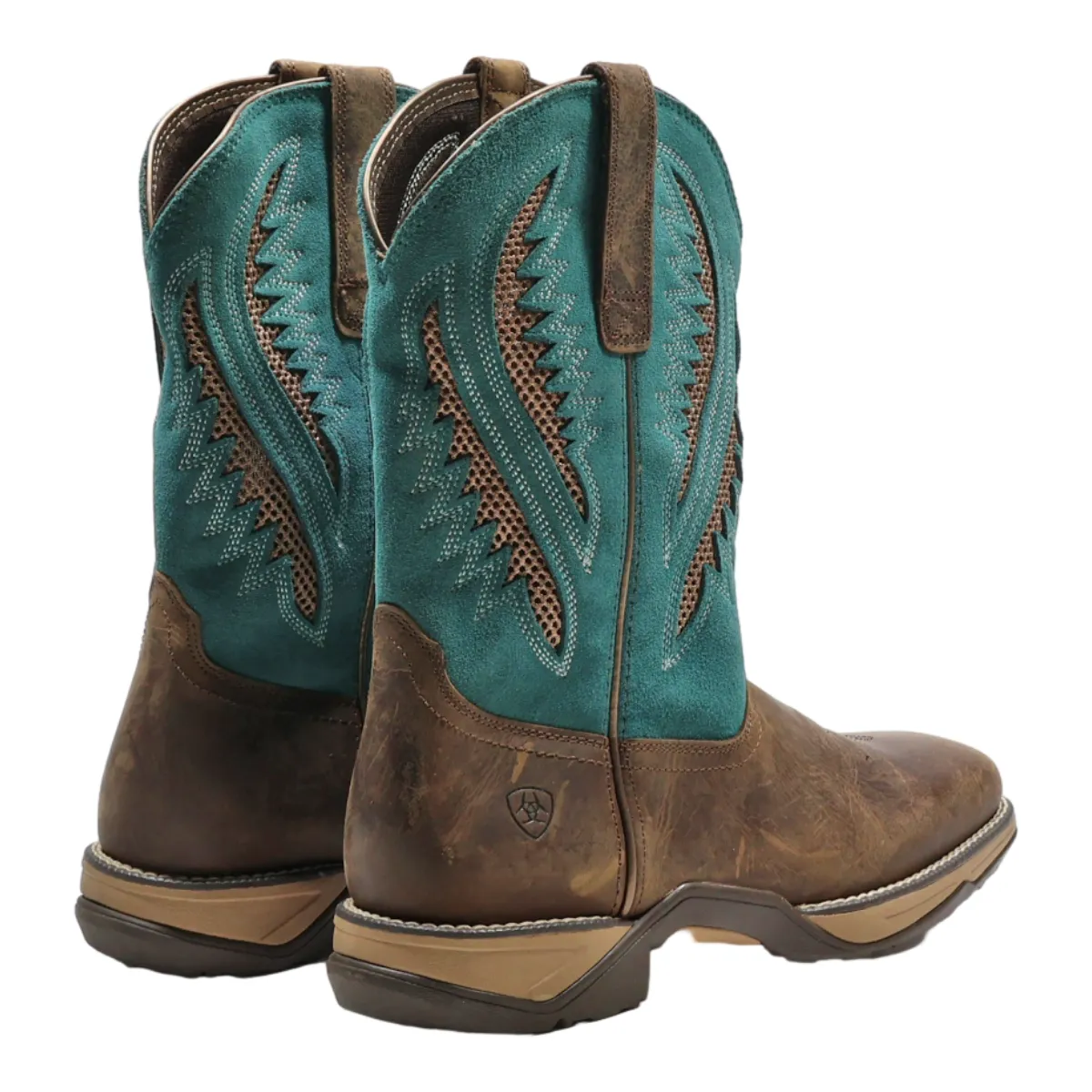 ARIAT Cowboy Boots Brown Leather Womens UK 6.5