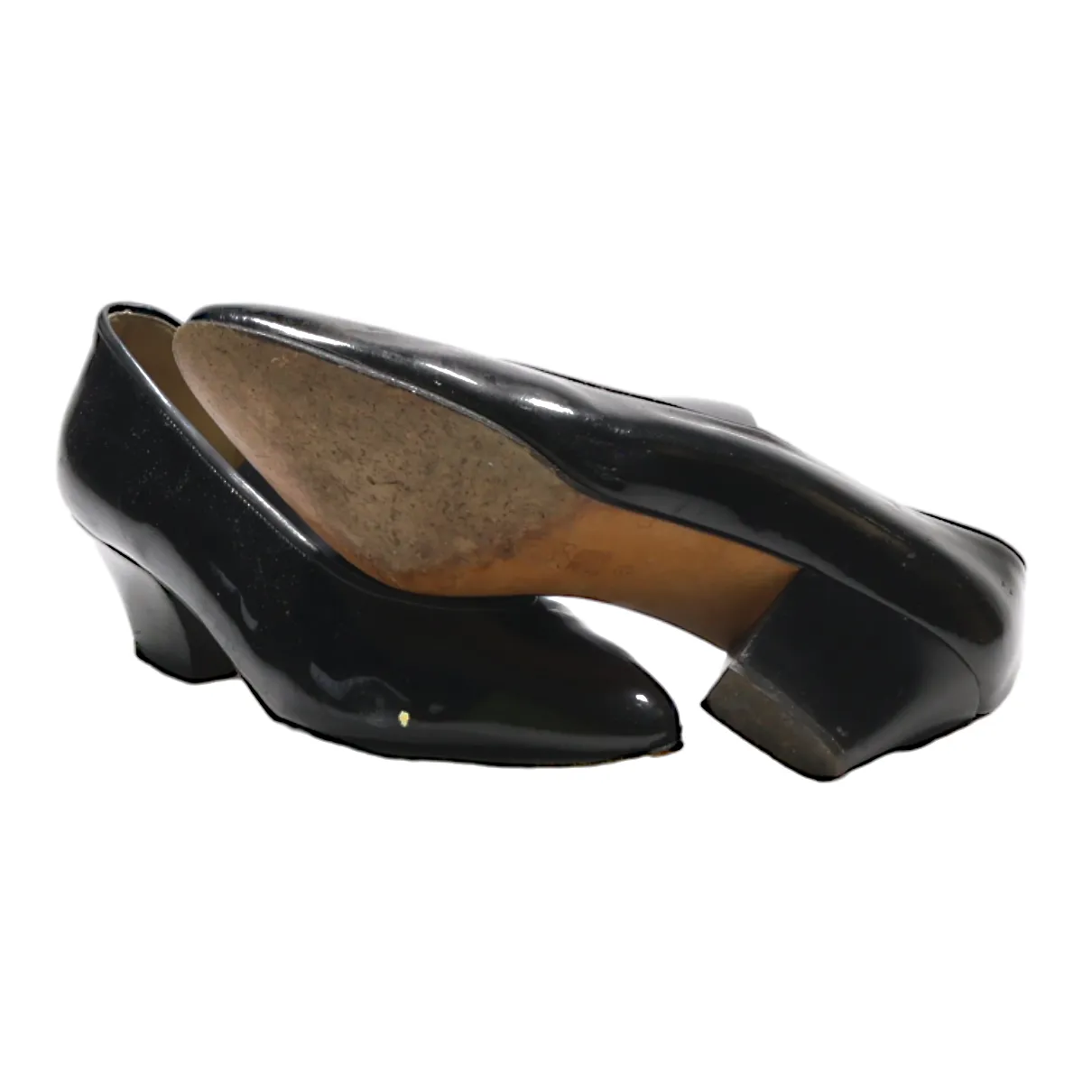 AROLA Court Heels Black Leather Womens UK 5