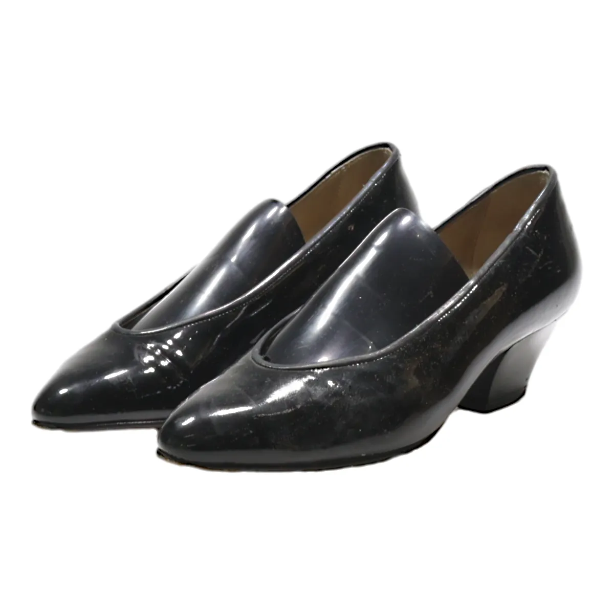 AROLA Court Heels Black Leather Womens UK 5
