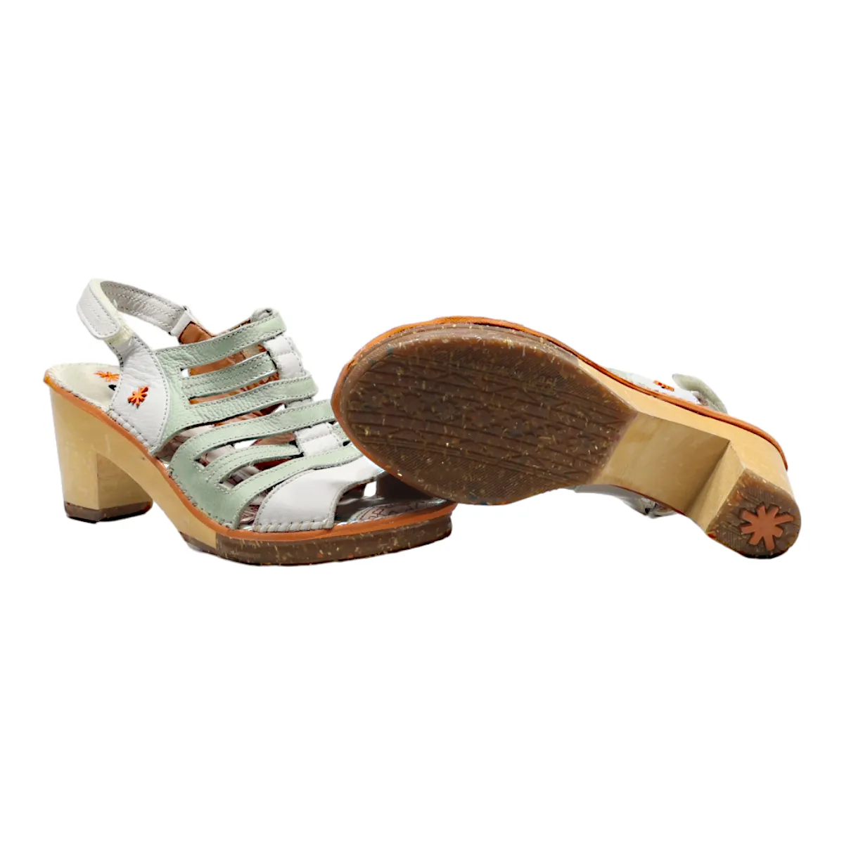 ART Heeled Fisherman Sandals Green Leather Womens UK 7
