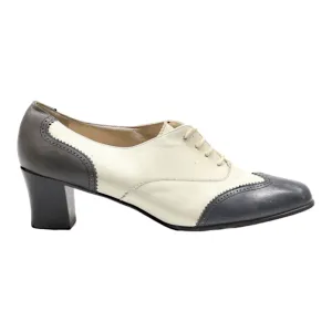 BALLY Brogue Shoes Cream Leather Womens UK 4.5
