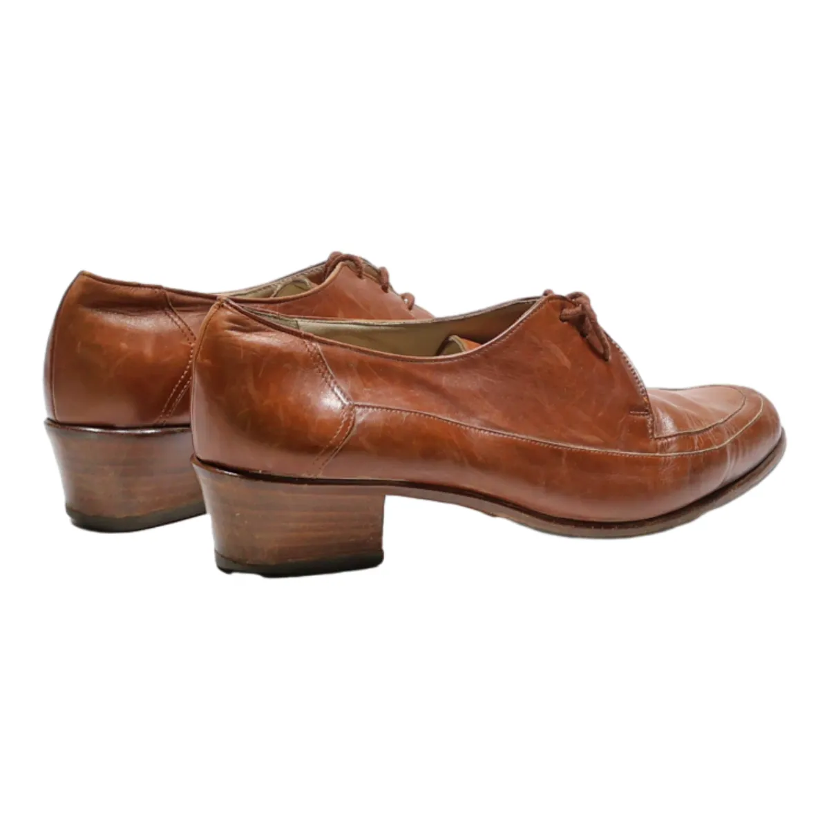 BALLY Derby Shoes Brown Leather Womens UK 3