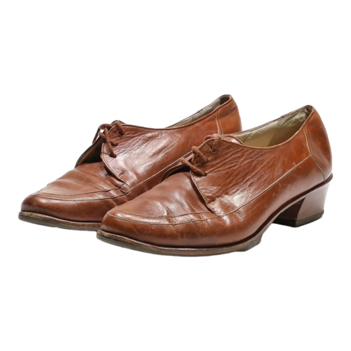 BALLY Derby Shoes Brown Leather Womens UK 3