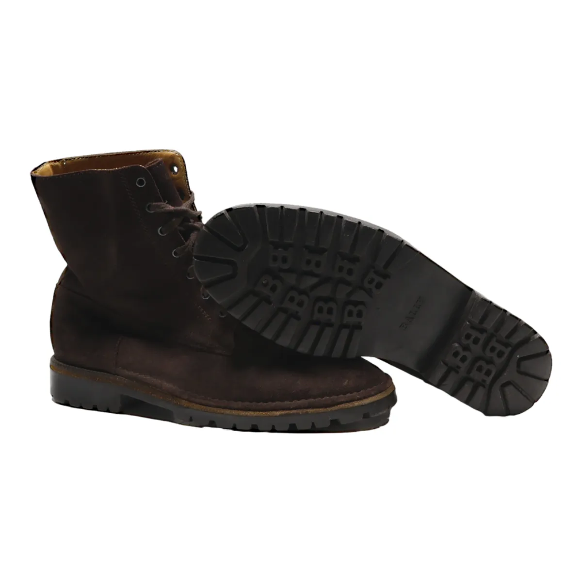 BALLY Lace-Up Boots Brown Leather Mens UK 7