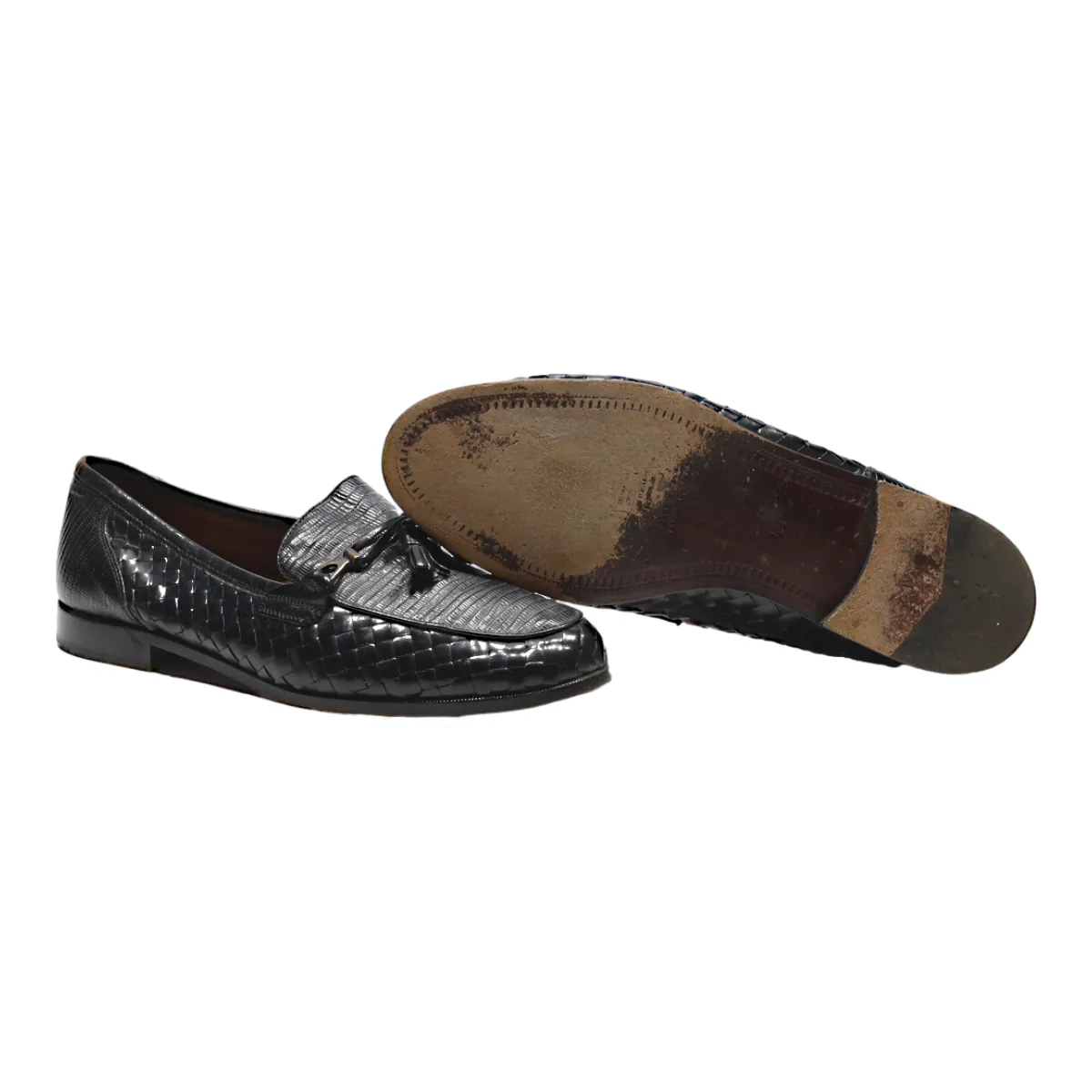 BALLY Loafer Shoes Black Leather Mens UK 9