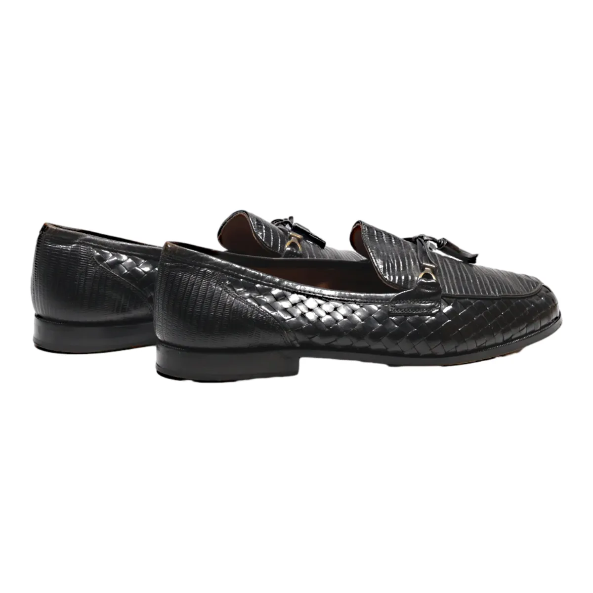 BALLY Loafer Shoes Black Leather Mens UK 9