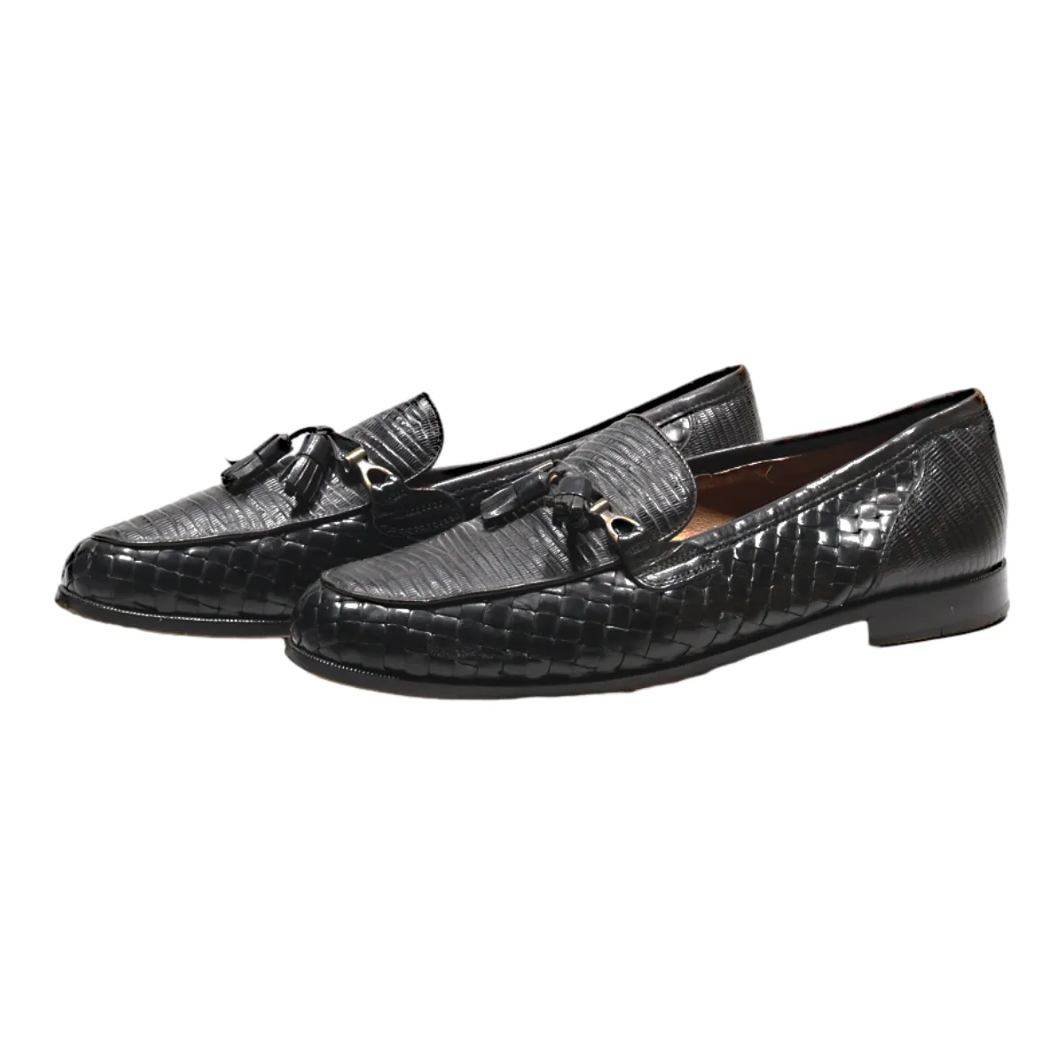 BALLY Loafer Shoes Black Leather Mens UK 9
