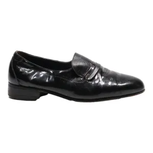 BALLY Loafer Shoes Black Leather Womens UK 5.5