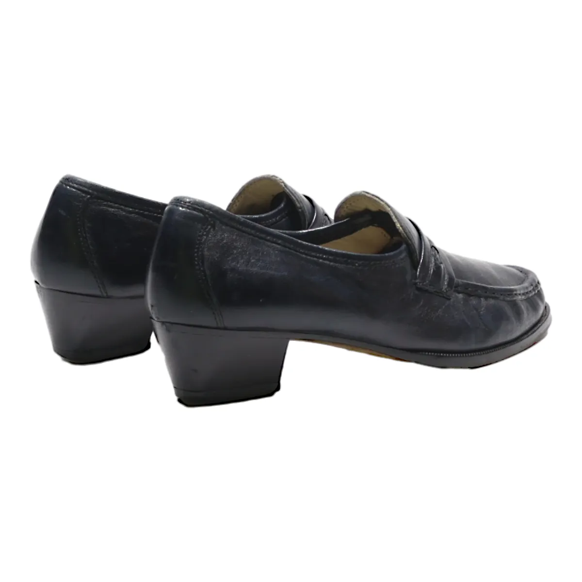BALLY Loafer Shoes Blue Leather Womens UK 6