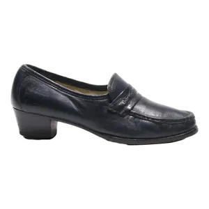 BALLY Loafer Shoes Blue Leather Womens UK 6