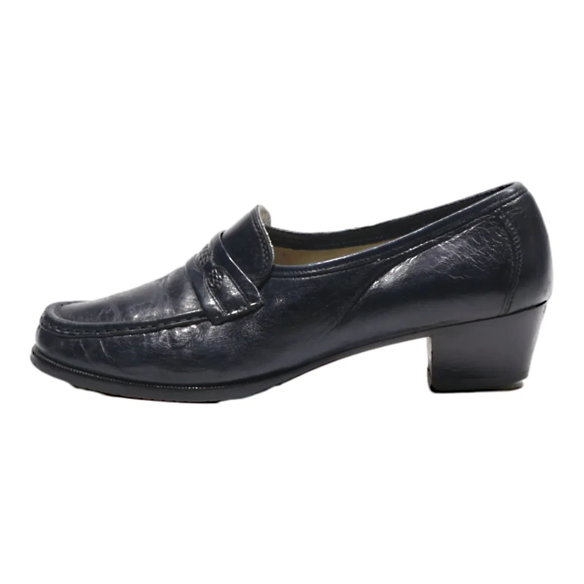 BALLY Loafer Shoes Blue Leather Womens UK 6