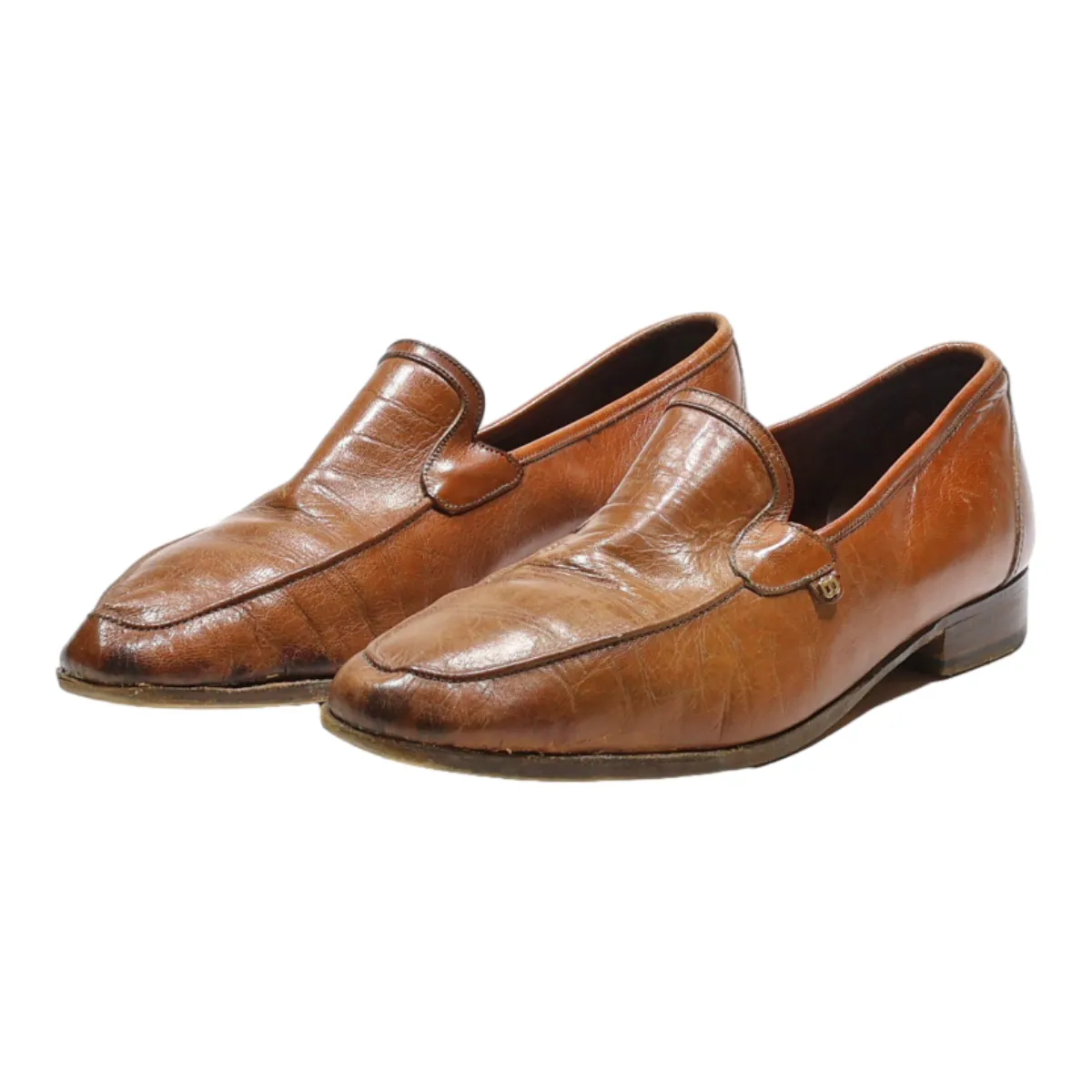 BALLY Loafer Shoes Brown Leather Mens UK 8