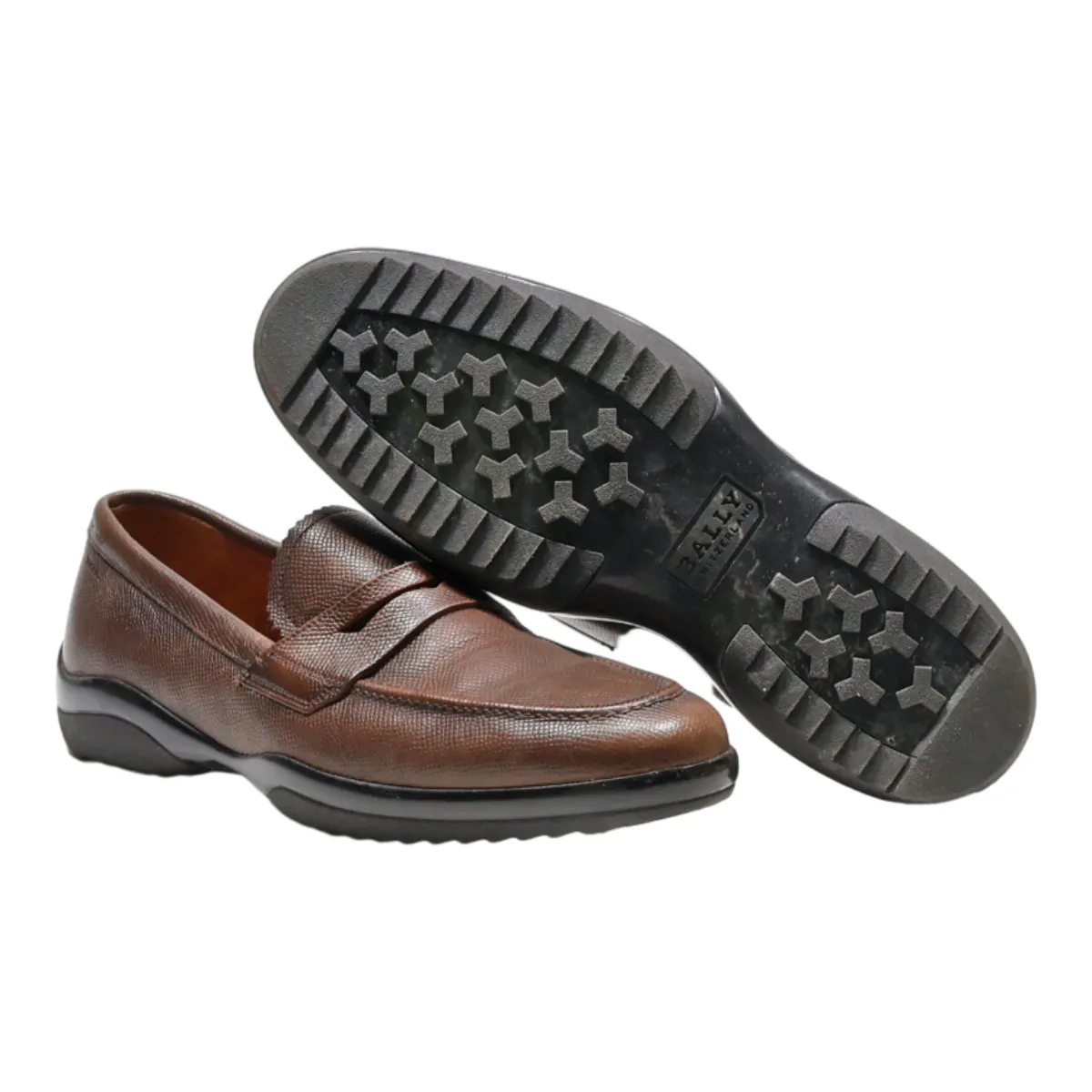 BALLY Loafer Shoes Brown Synthetic Mens UK 6