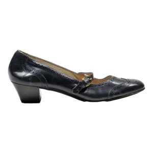 BALLY Mary Jane Heels Blue Leather Womens UK 4