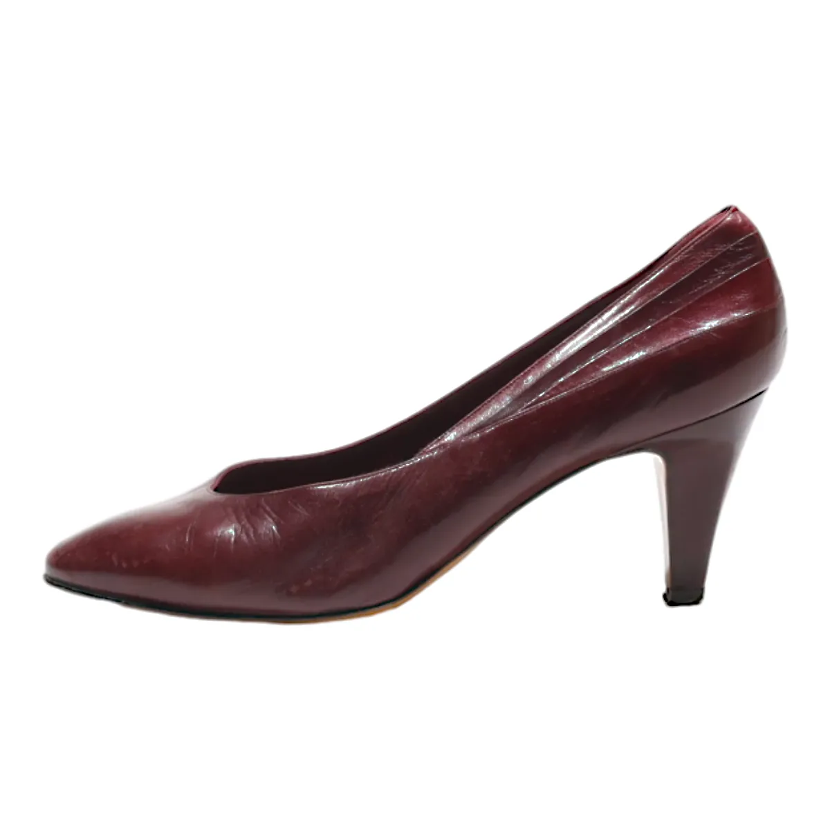 BALLY Pump Heels Purple Leather Womens UK 5.5