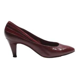 BALLY Pump Heels Purple Leather Womens UK 5.5