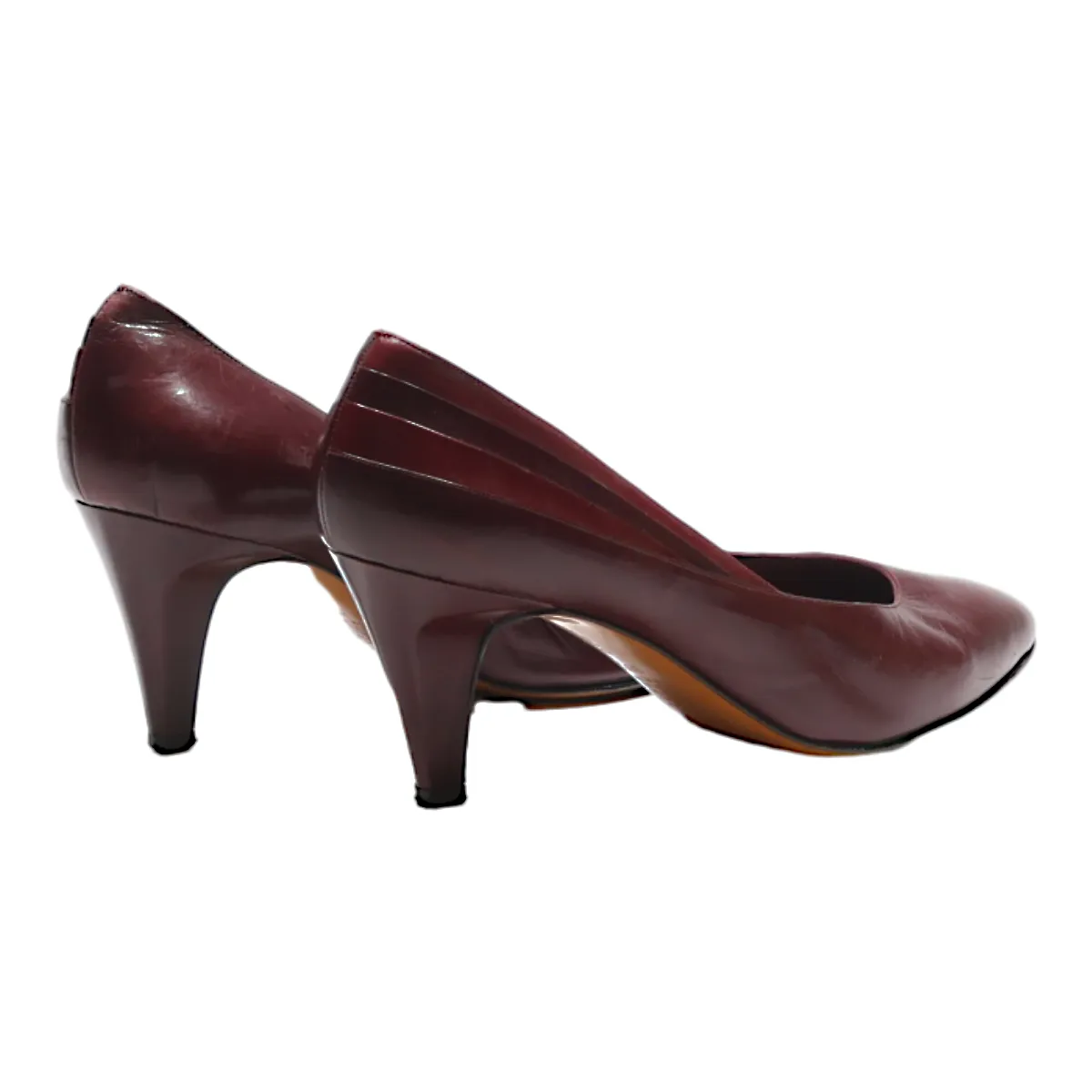 BALLY Pump Heels Purple Leather Womens UK 5.5