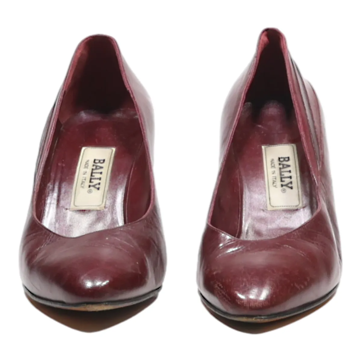 BALLY Pump Heels Purple Leather Womens UK 5.5