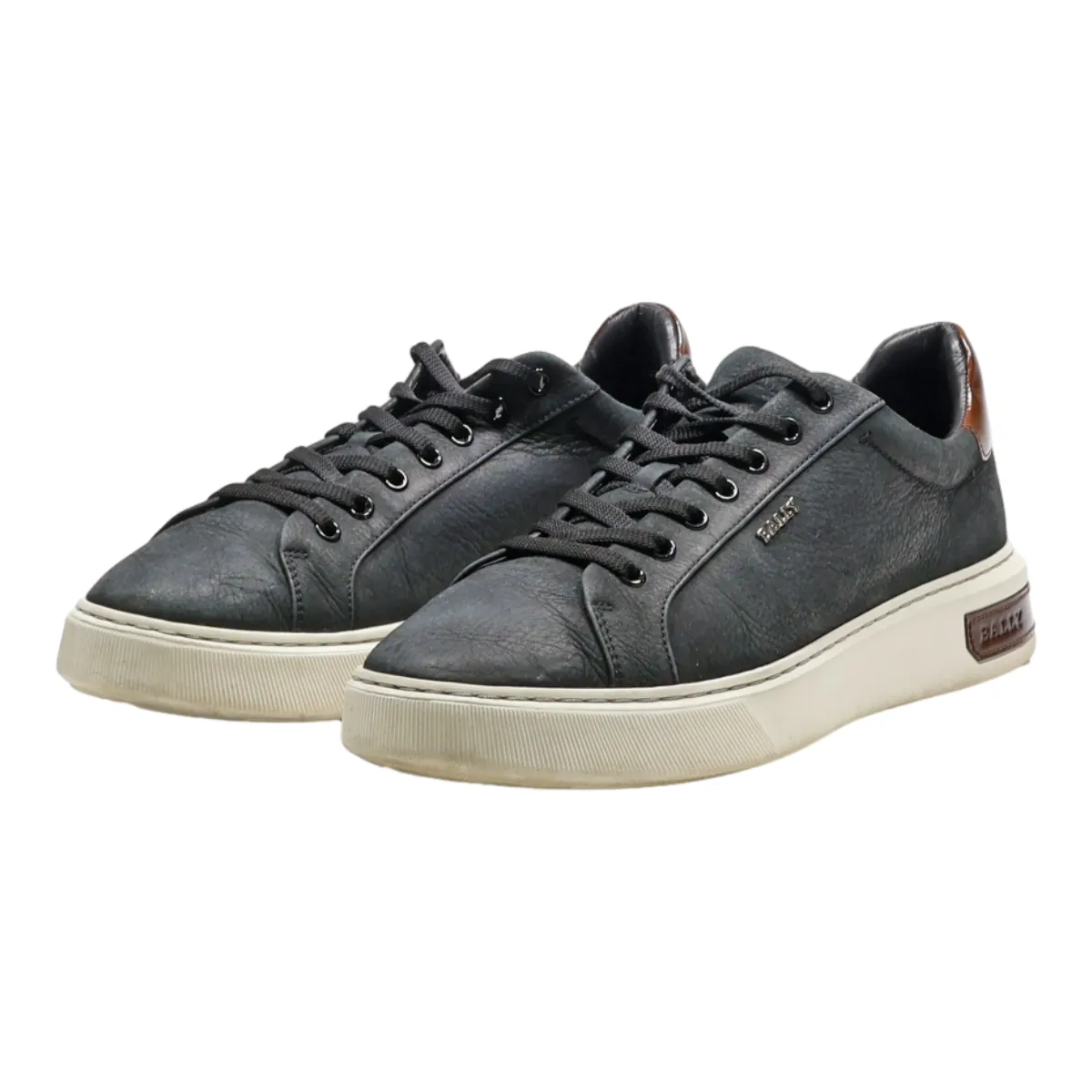 BALLY Sneaker Trainers Black Leather Mens UK 9