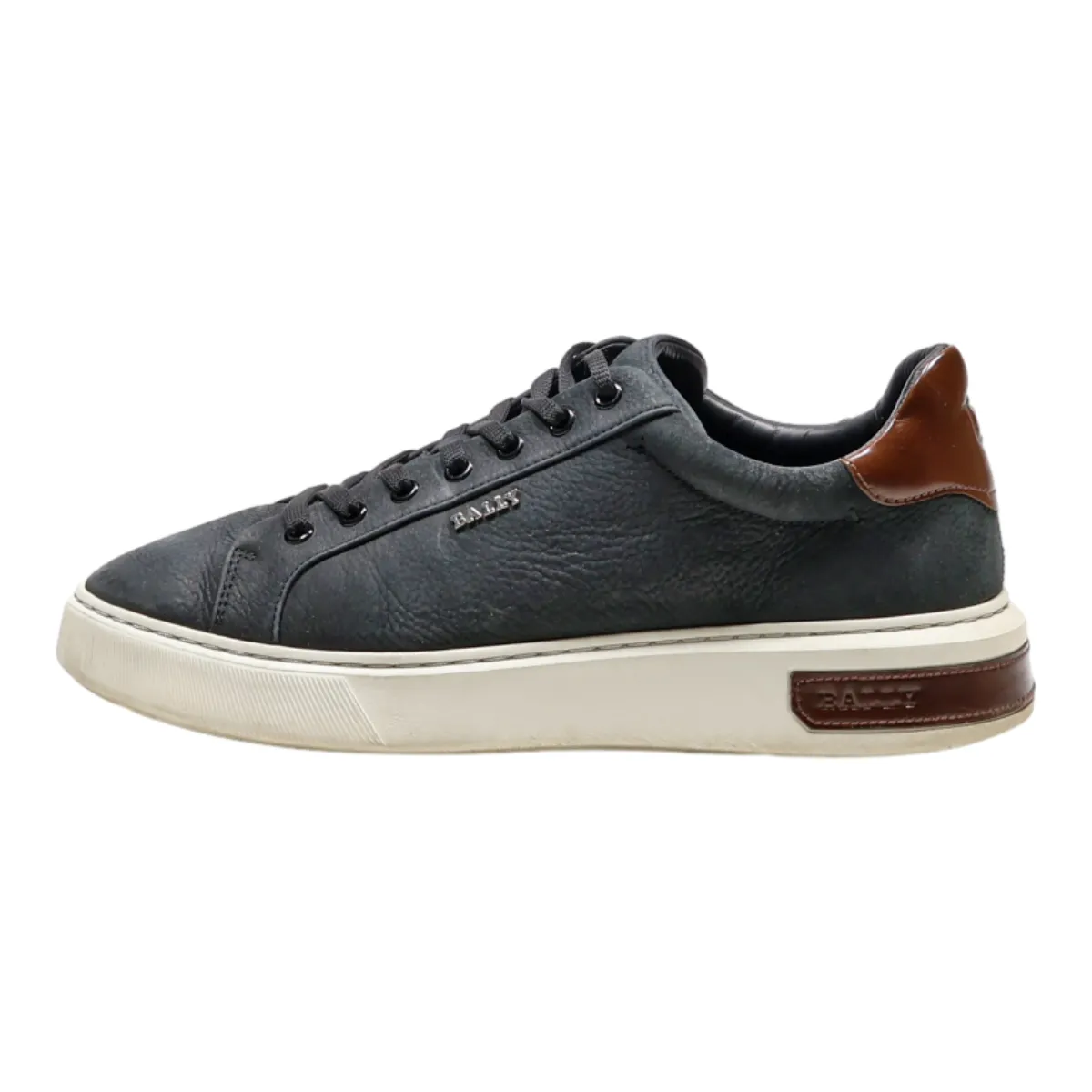 BALLY Sneaker Trainers Black Leather Mens UK 9