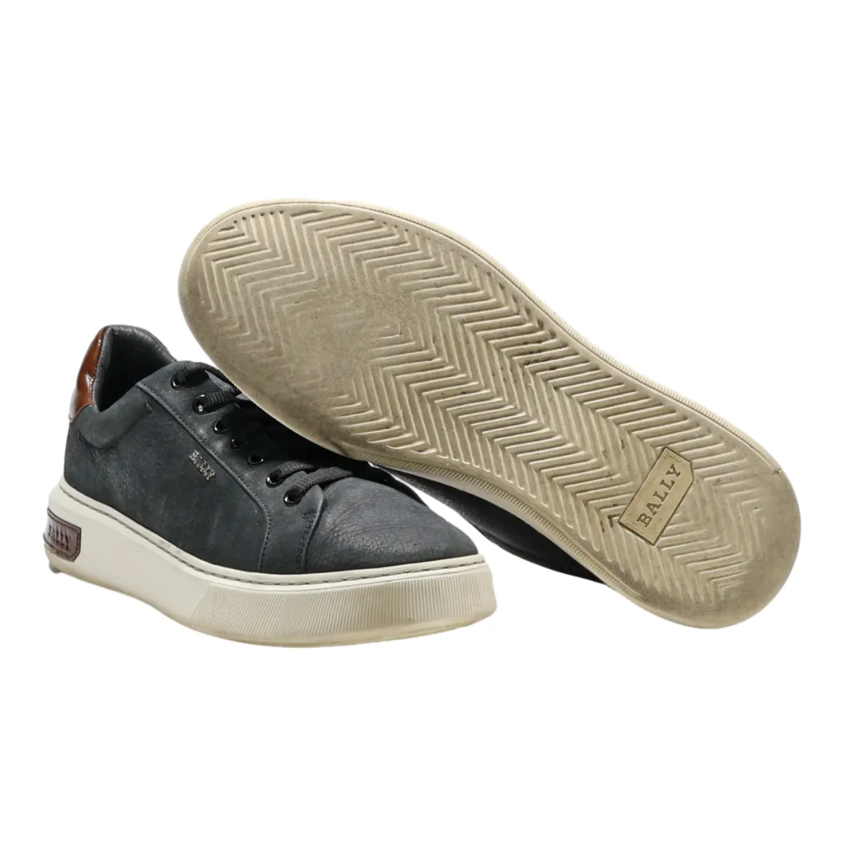 BALLY Sneaker Trainers Black Leather Mens UK 9