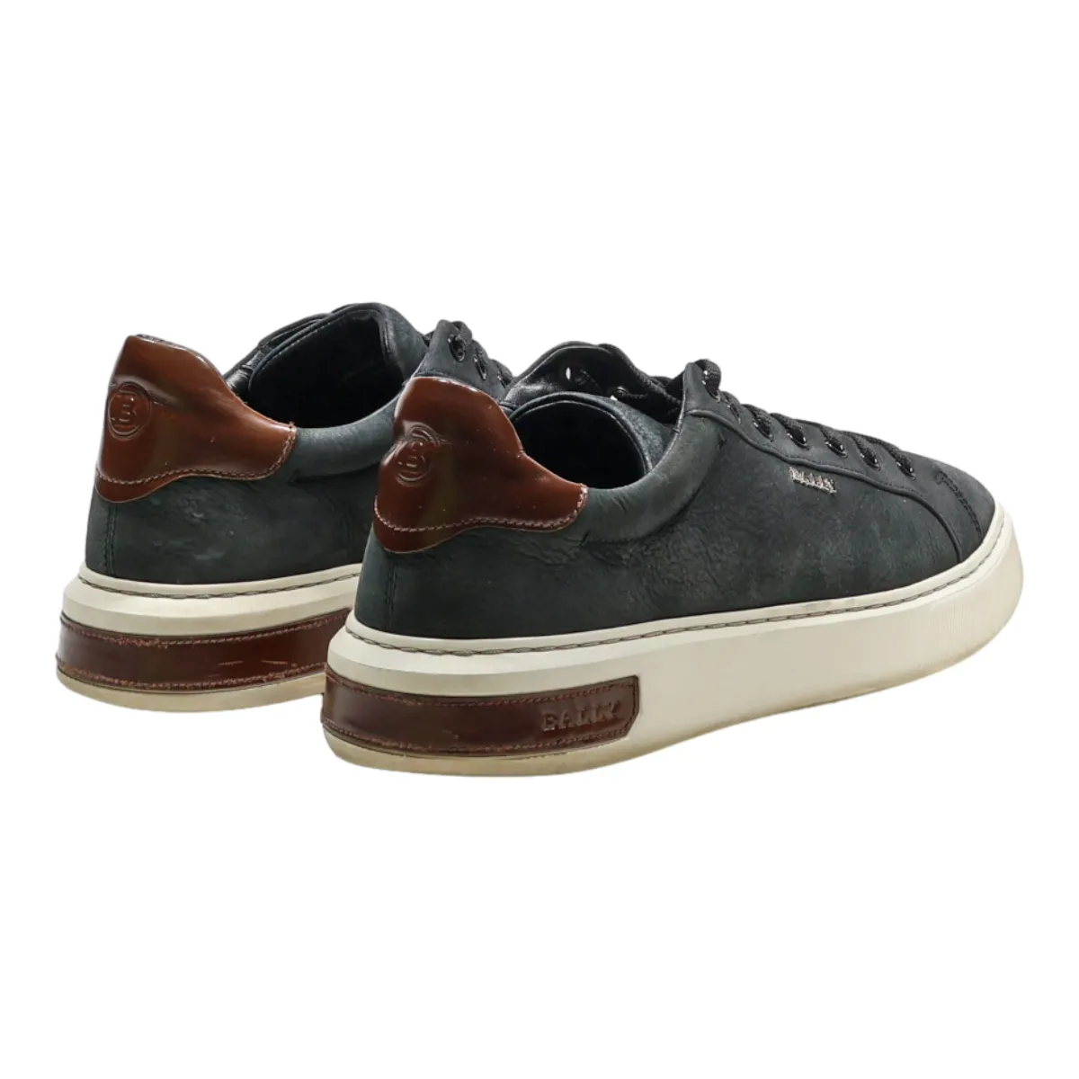 BALLY Sneaker Trainers Black Leather Mens UK 9