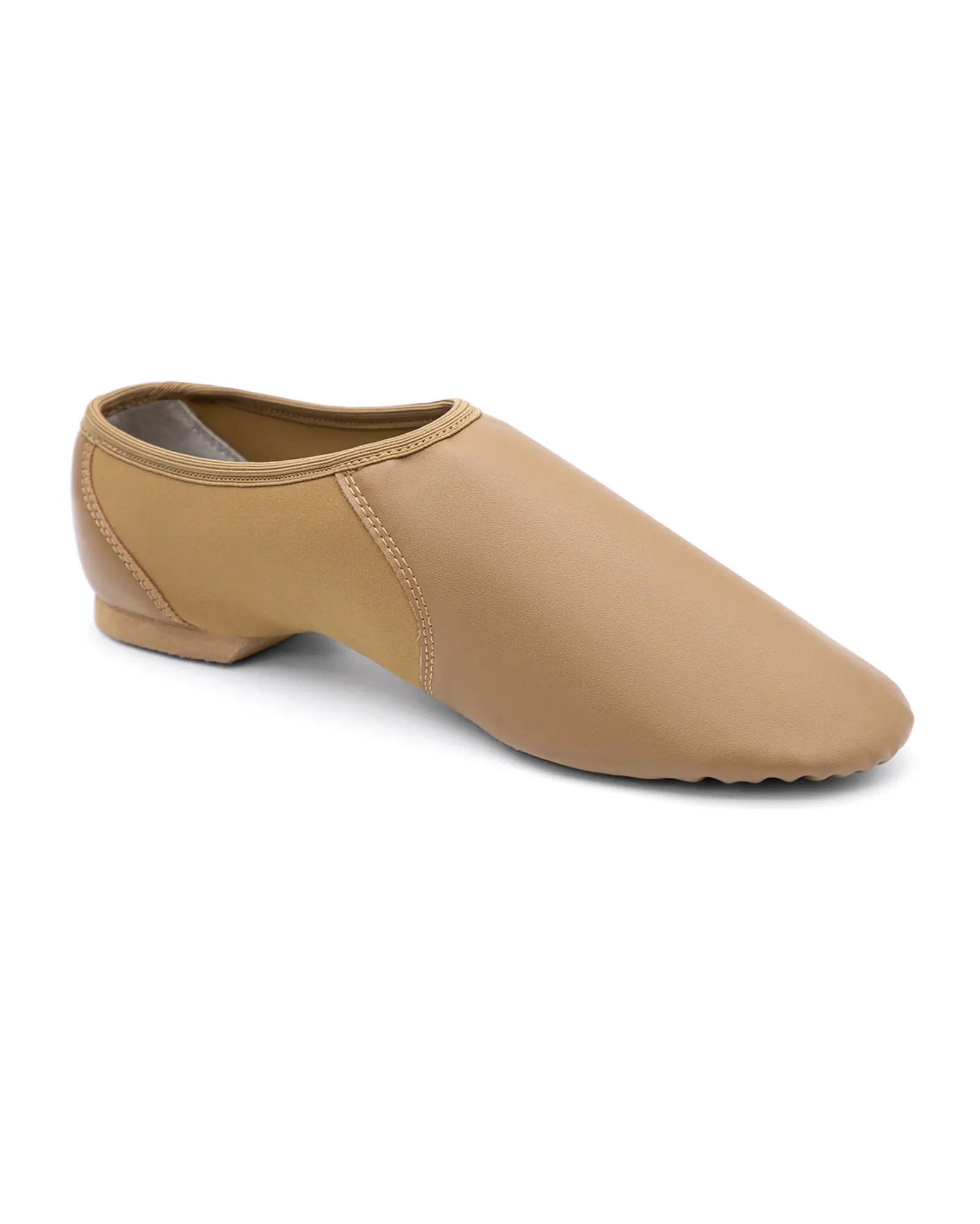Leather Slip On Jazz Dance Shoes with Circle Elastic for Kids, Girls and Boys