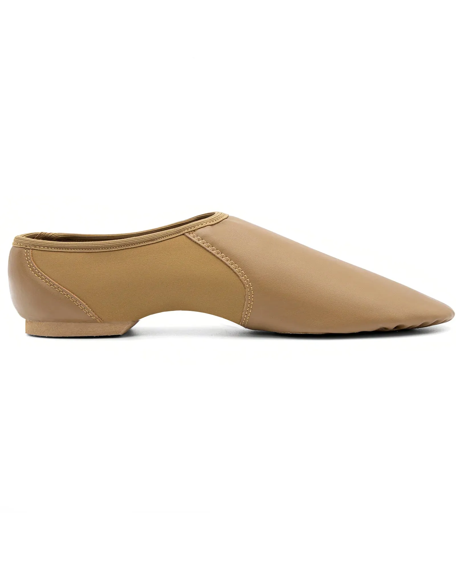 Leather Slip On Jazz Dance Shoes with Circle Elastic for Kids, Girls and Boys