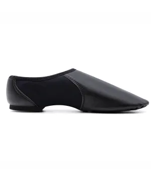 Leather Slip On Jazz Dance Shoes with Circle Elastic for Kids, Girls and Boys