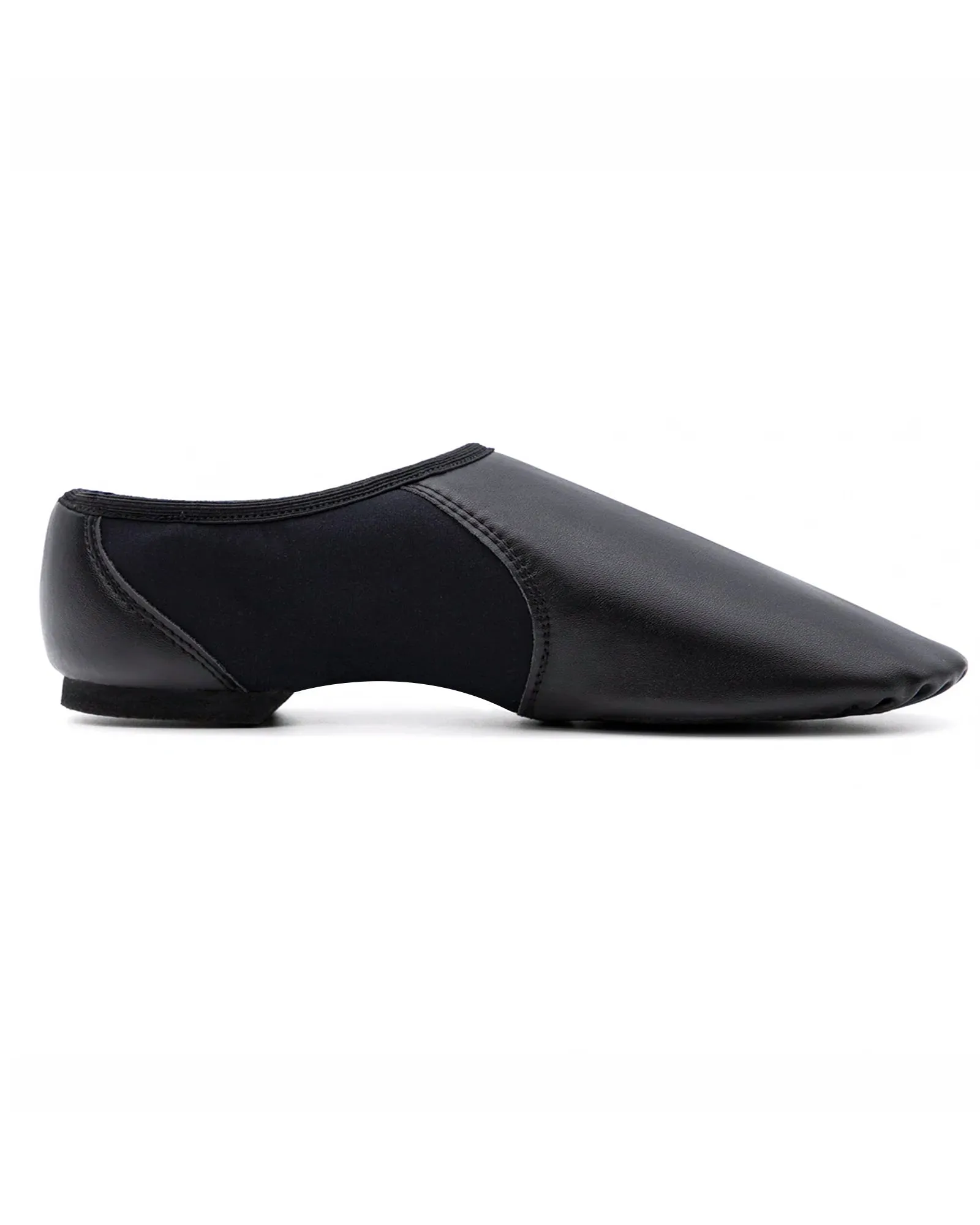 Leather Slip On Jazz Dance Shoes with Circle Elastic for Kids, Girls and Boys