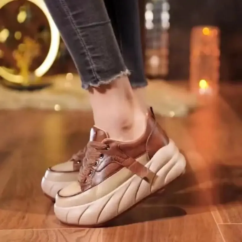 Mjuka sneakers med tjock sula för kvinnor