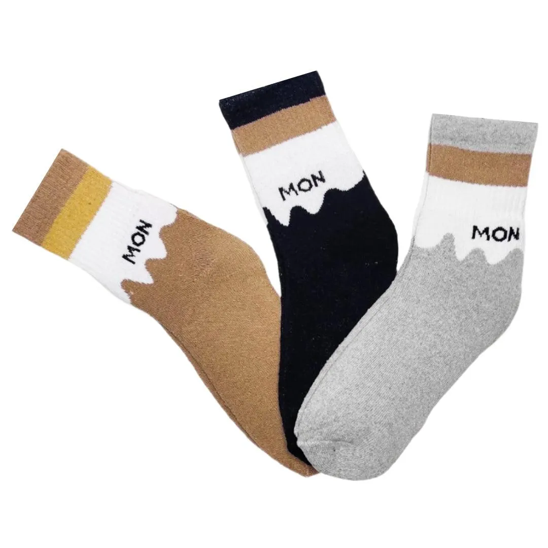 Premium Quality Breathable Warm Cotton Socks 3 Pairs F-01