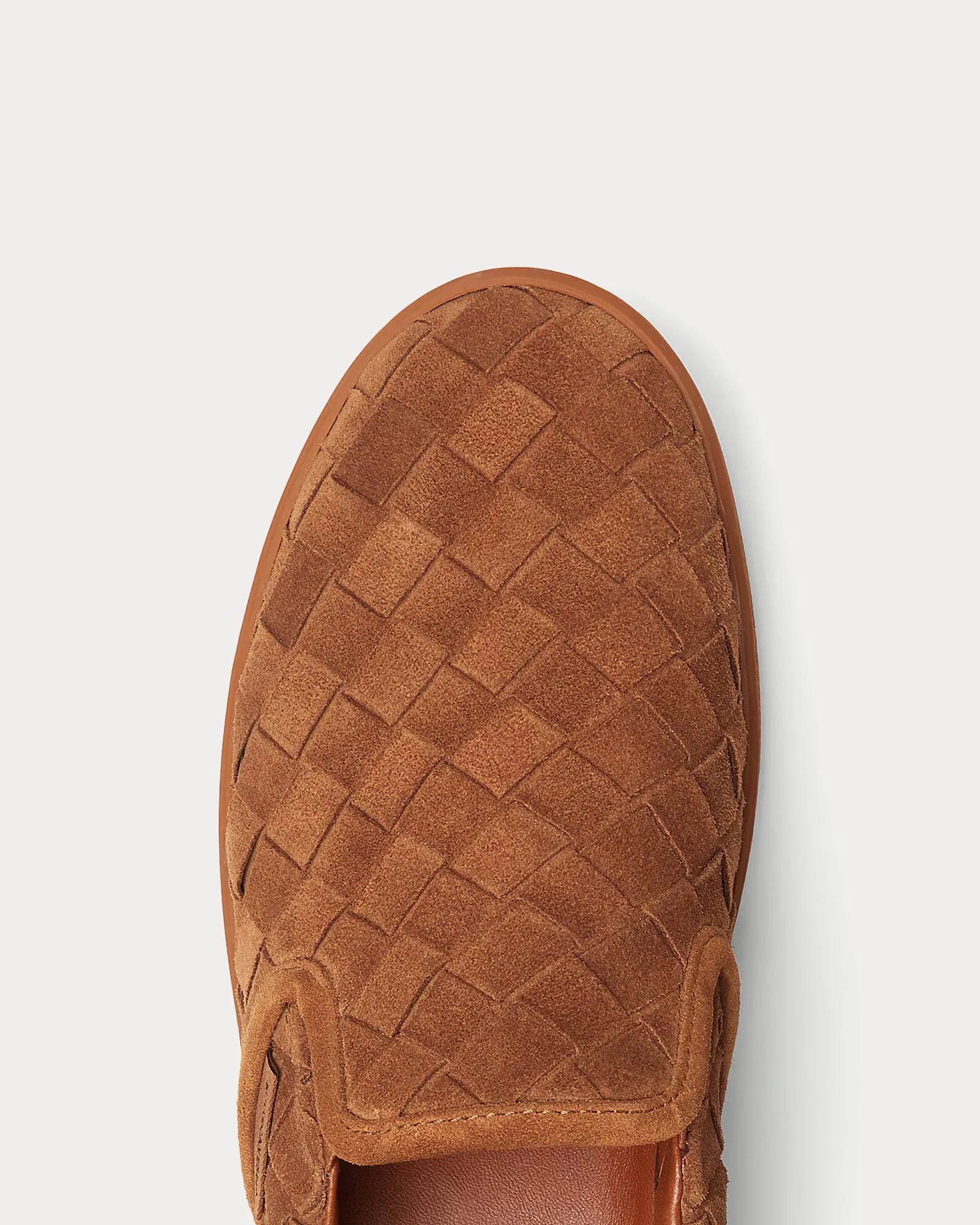 Sawyer Intrecciato Suede Caramel Slip On Sneakers